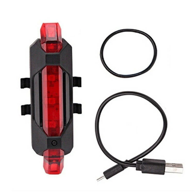 

USB Rechargeable LED Bicycle Taillight Bike Headlight Warning Lights Torch Lamp