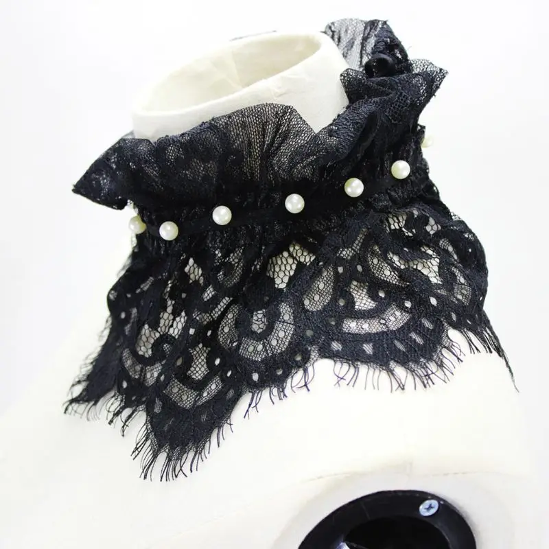 Плиссированные оборки воротник с имитацией жемчуга ожерелье чокер| |