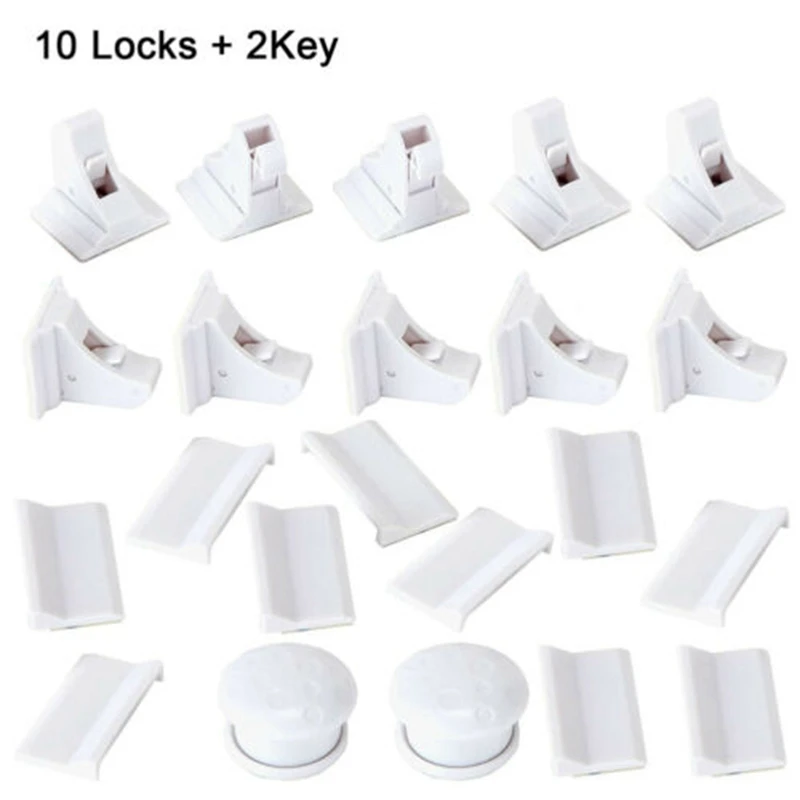 

Promotion--10+2 Magnetic Cabinet Locks Child Proof Cupboards Drawer Invisible Kids Baby Safe Lock Catch