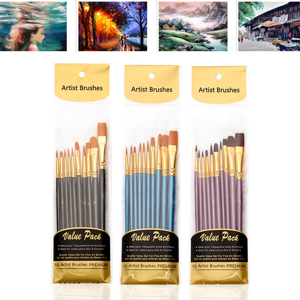 10 шт./компл. Детские аксессуары инструмент для рисования набор кистей Круглый