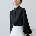 Блузка женская с рукавами-фонариками, на пуговицах