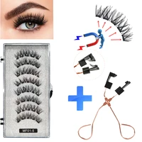 8 pcs2 pairs of magnet eyelashes 5 magnets 3d natural false eyelashes thick and soft eyelashes reusable free shipping