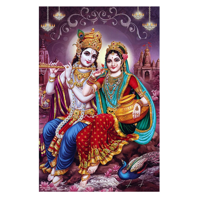 

Abstract India Religion Lord Radha Krishna Canvas Painting Wall Art Picture Wallpaper Poster Print Living Room Bedroom Decor