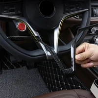 red carbon fiber style abs car steering wheel v shape decoration frame trim for alfa romeo stelvio giulia 2017 2018 2019