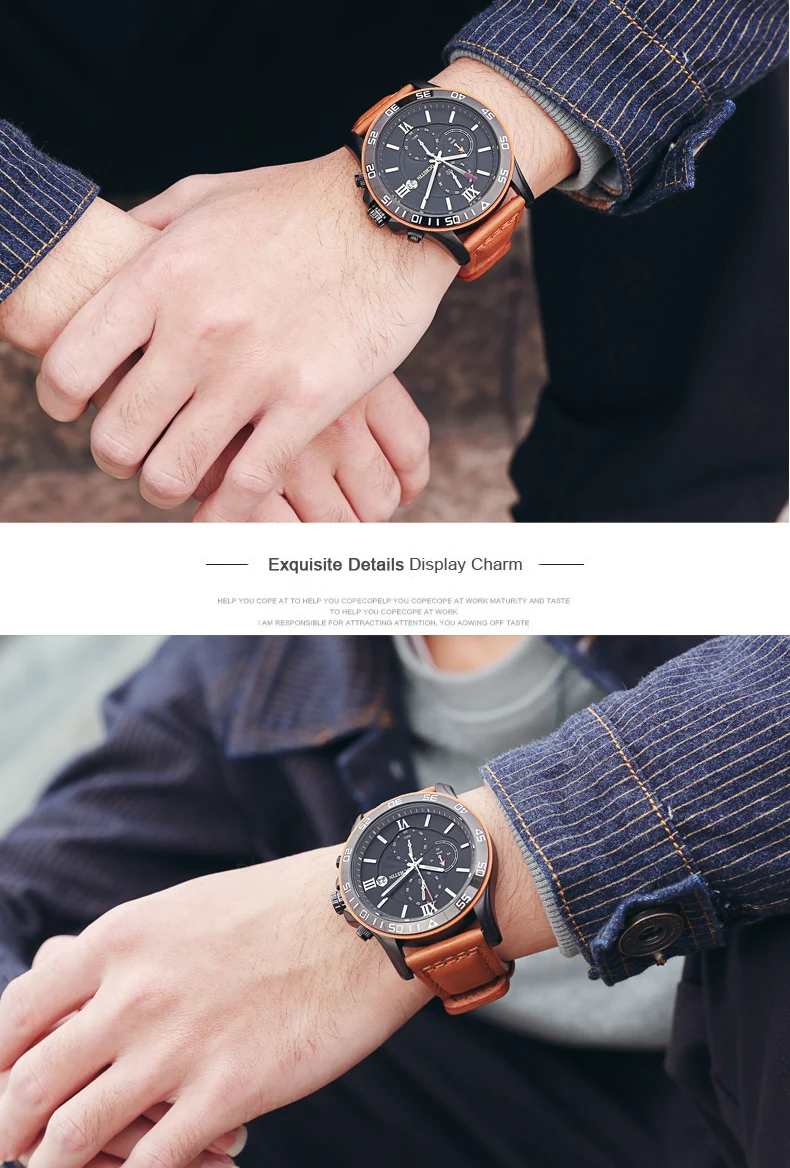 reloj hombre OCHSTIN Rose Gold Luxury watch Automatic Calendar business men watch in Casual sport leather band quartz watch men
