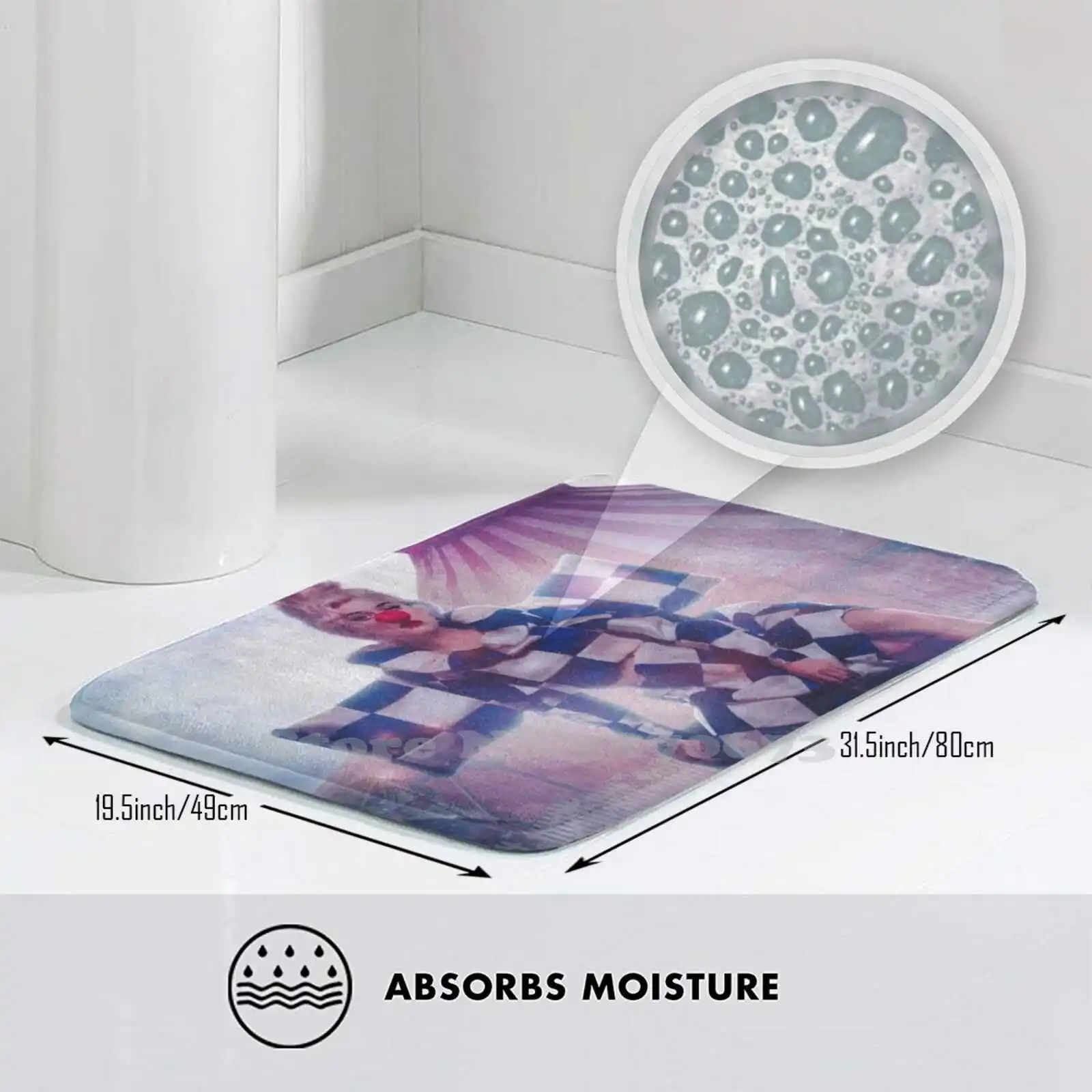 Мягкий коврик Smile домашний с рисунком неонового флага и неба