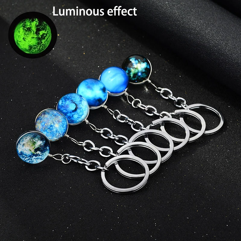 Фосфоресцирующий брелок для ключей с изображением звездного неба двухсторонний