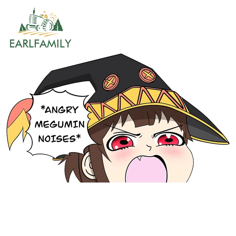 

Наклейки для мотоцикла EARLFAMILY, 13 см х 7,7 см, злой мегумин, шум, подглядыватель, наклейки Konosuba машина, бампер, окно, индивидуальный Декор