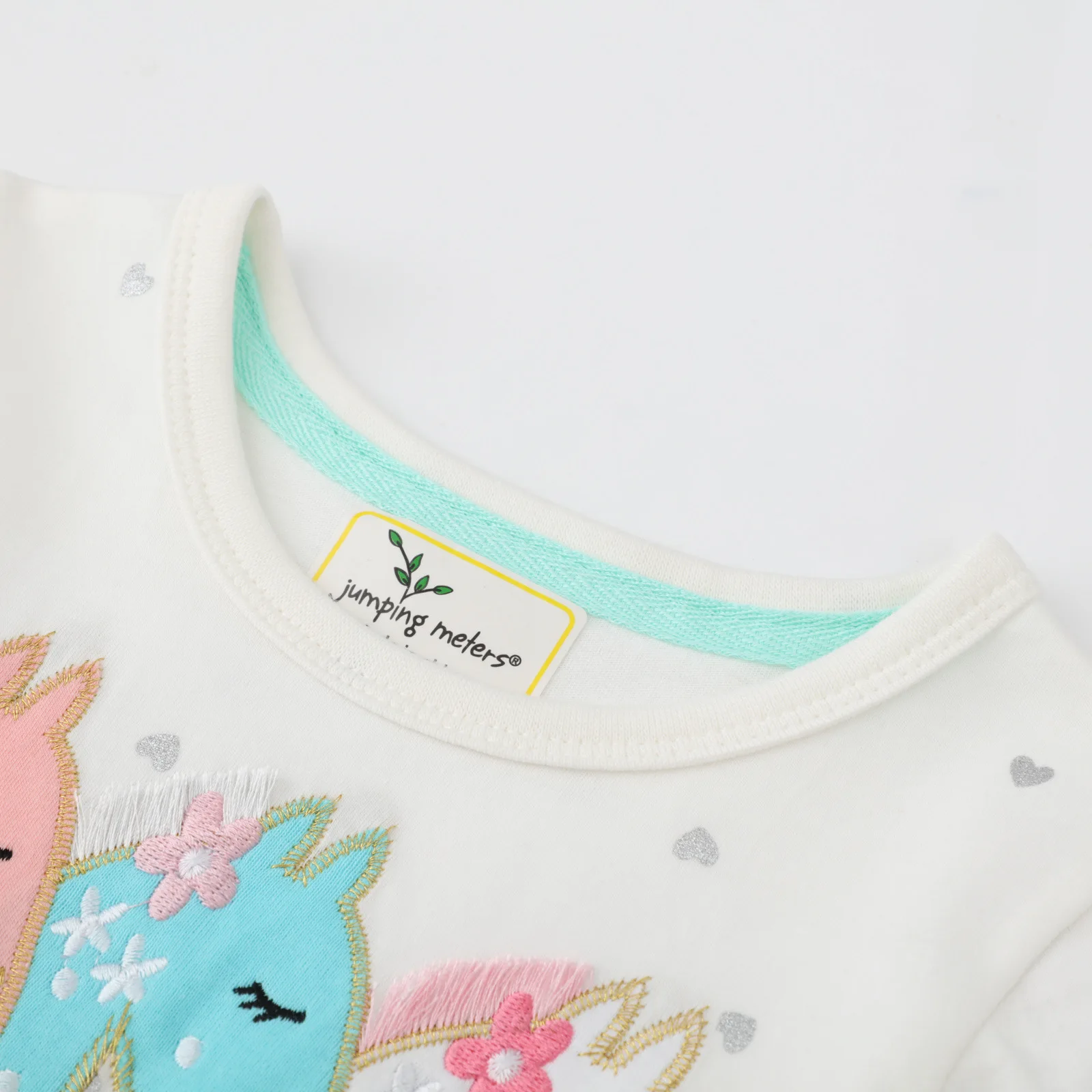 Girls Long Sleeve Dress Unicorn Embroidered Lace Hem Autumn Cotton 7548 | Детская одежда и обувь