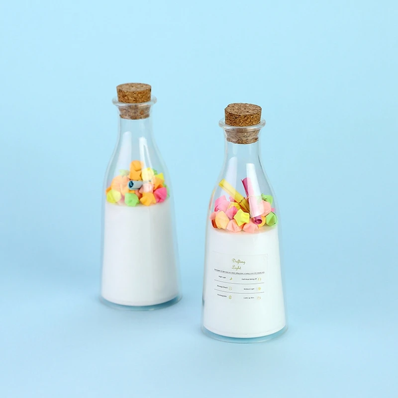 

Colorful Message Wishing Milk Bottle LED Night Light for Bedroom Decoration Cute Lamp Creative Home Furnishings