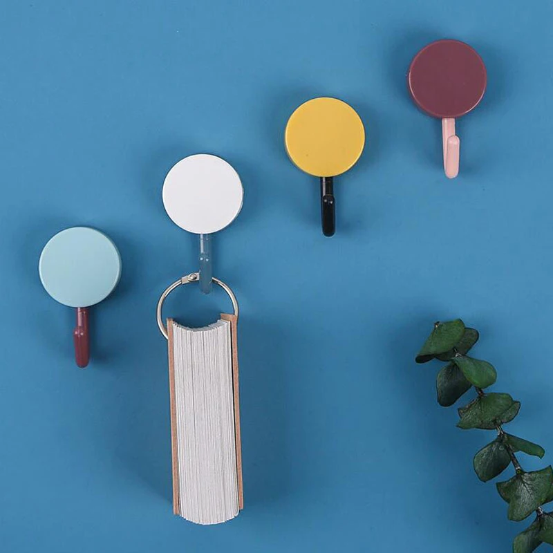 

10pcs Solid Color Free Punching Door Without Trace Nail Small Hook Clothes Hook Mounted Wall Hook Wall Hooks Decorative