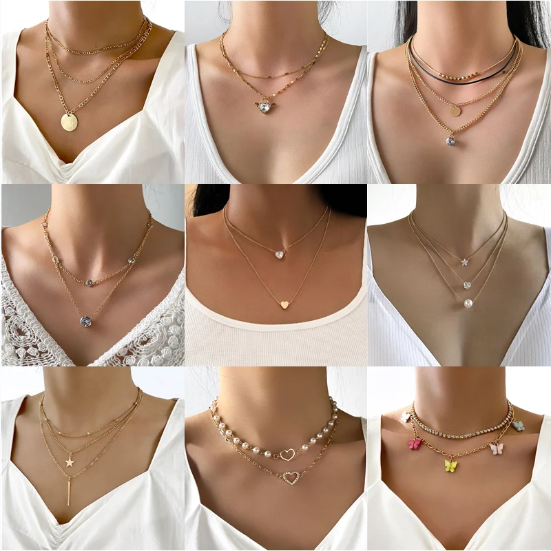 

Fashion The New Cute/Romantic Stacking Star Hollow out Pearl Rhinestone Pendant Woman For Necklace Christmas Gift Free Shipping