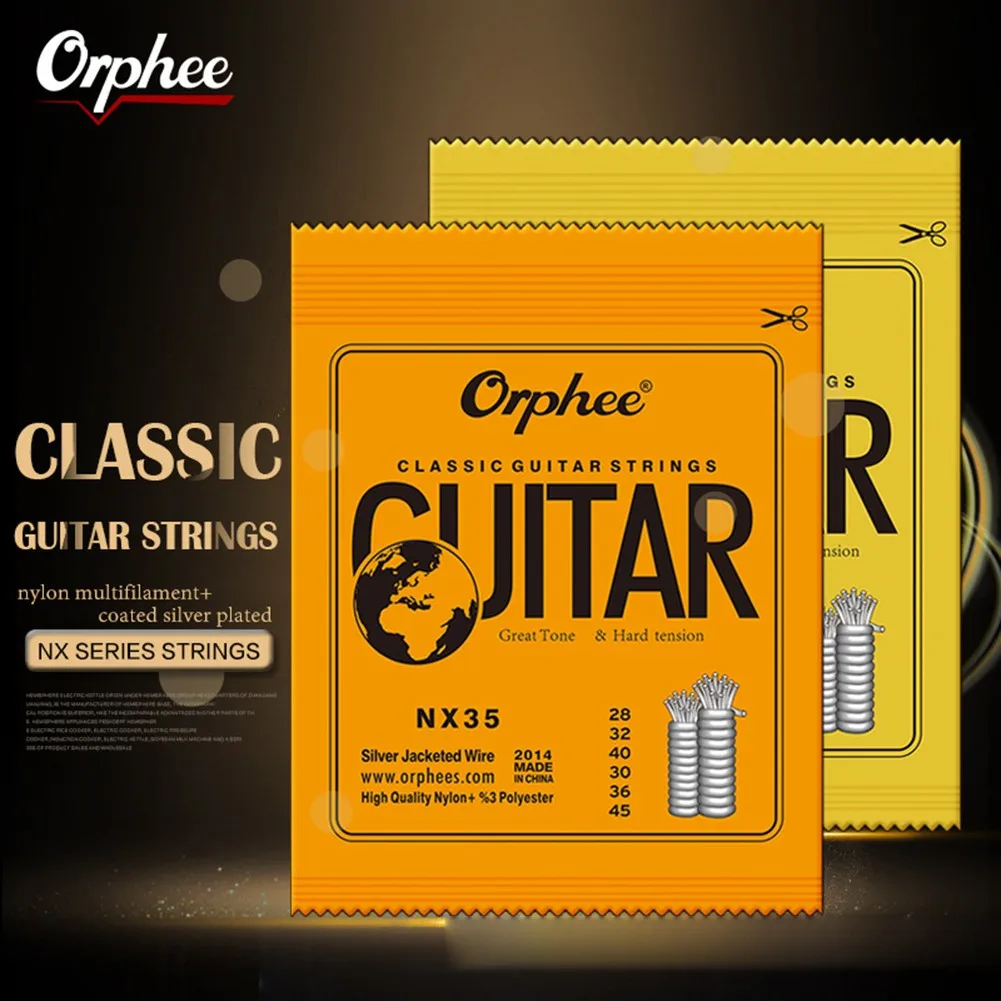 

Orphee Classical Guitar Strings Set NX RX EW Series Silver Plated Wire Nylon 6 String Premium NX35 28-45 NX36 28-43 Gauges