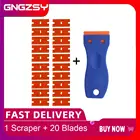 CNGZSY Универсальный скребок для ремонта телефонов удобный очиститель этикеток безопасности с пластиковыми лезвиями 1,5 дюйма Съемник клея для стикеров E17B + 20P