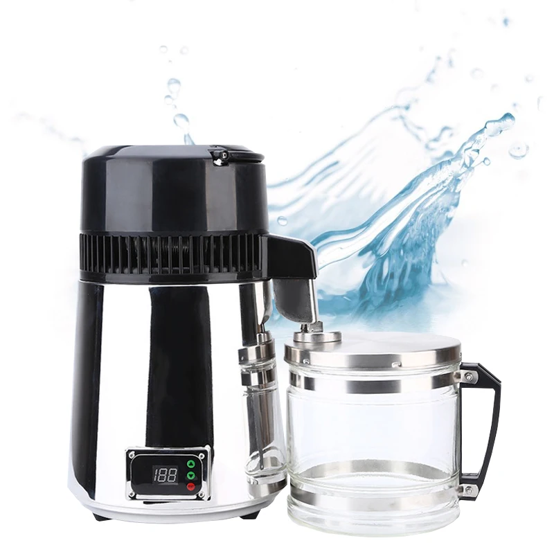 

Дистиллятор для чистой воды из нержавеющей стали 304, дистиллятор для воды с фильтром, очиститель для стоматологической дистилляции 4 л, 110 В, ...