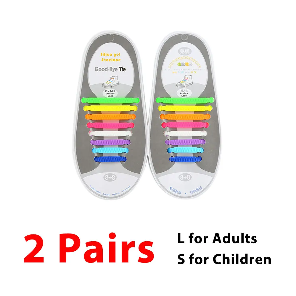 Эластичные Силиконовые шнурки для обуви 2 пары | Дом и сад