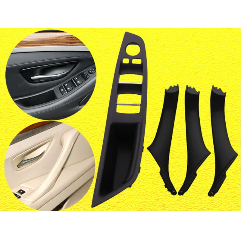 

Left Hand Drive LHD For BMW 5 series F10 F11 Gray Beige Black Car Interior Inner Door Handle Panel Pull Trim Cover