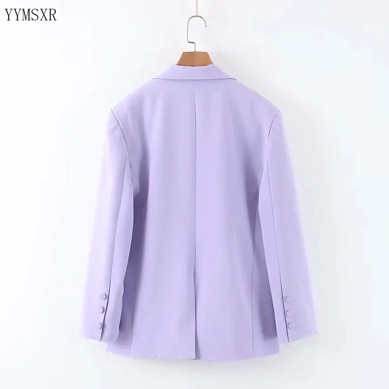 Модный женский Костюмный пиджак новинка 2020 повседневный свободный фиолетовый
