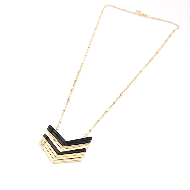 V-образная металлическая подвеска ожерелье из искусственной кожи ожерелья с