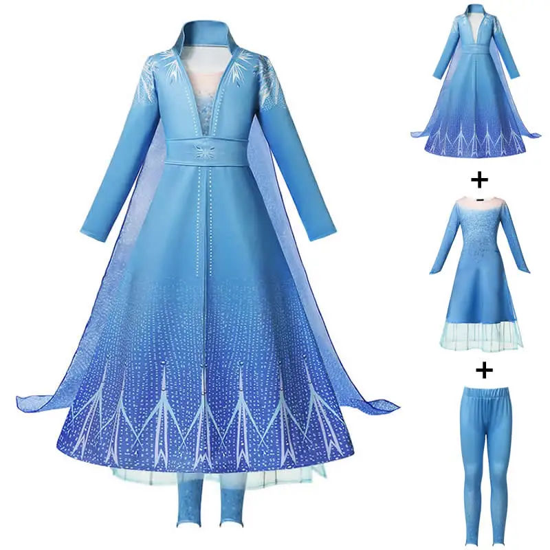 Новинка Платье для девочек Эльза Анна из аниме фильм Снежная королева вязаные