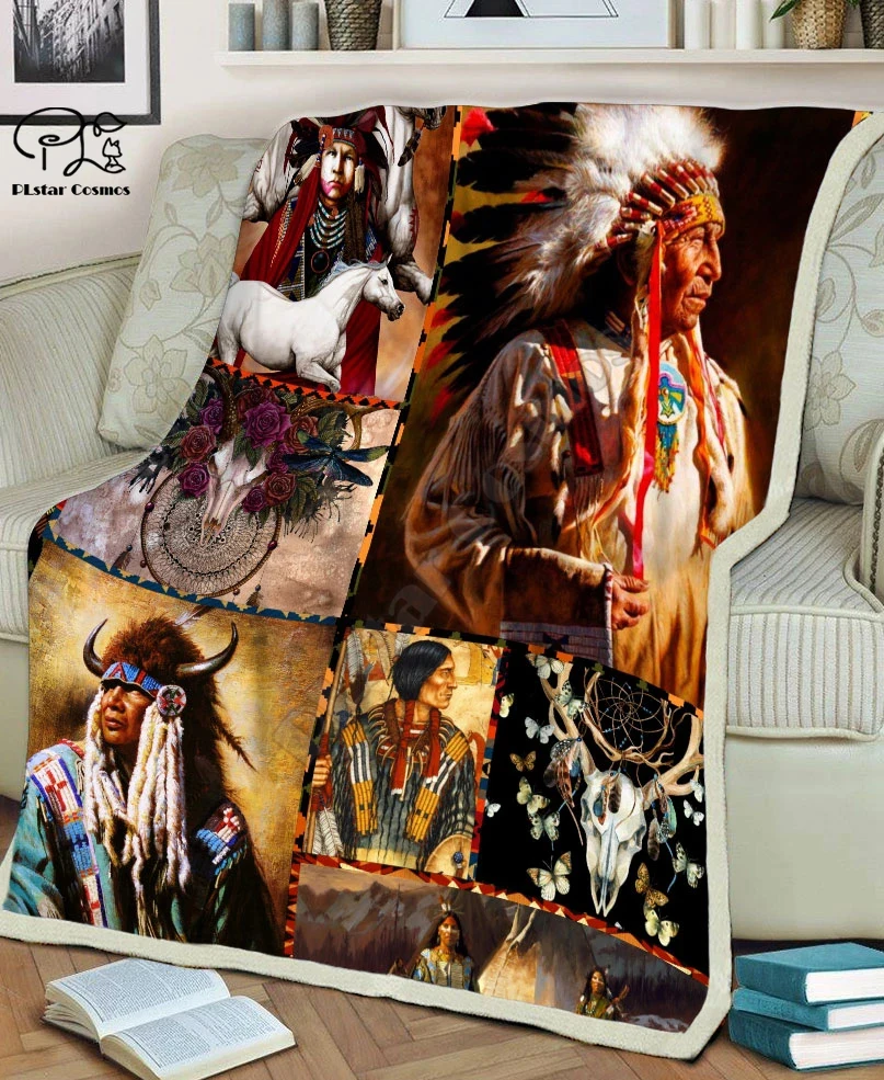 

Totem/Native Indian fashion Hooded Blanket 3D full printed Wearable Blanket Adults/Child Fleece Blanket