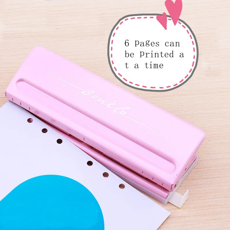 

1 Pcs 6 Holes Puncher Standard Punch Office Binding Supplies Student stationery office binding equipment Good Tool