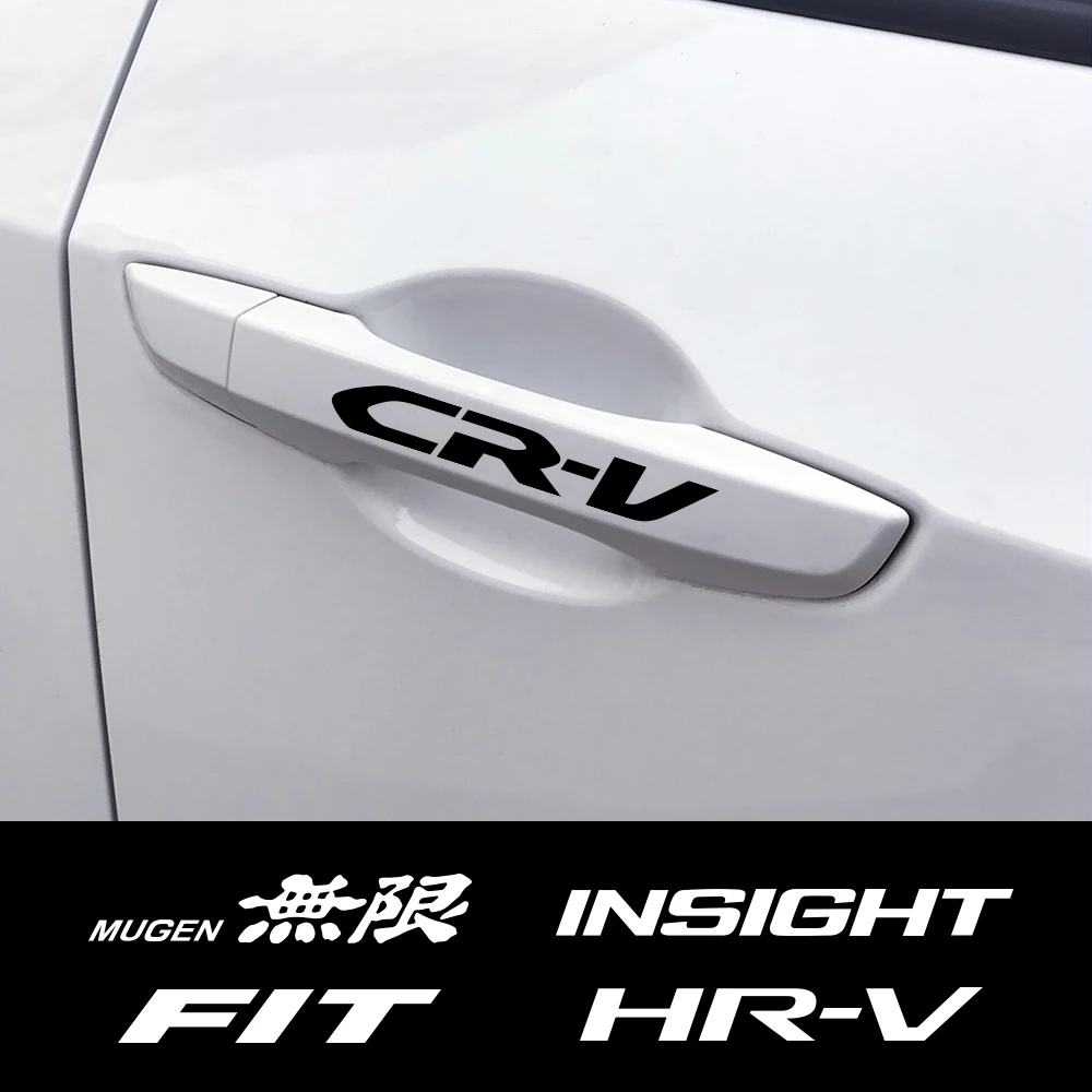 4 шт. Автомобиль дверная ручка наклейки для Honda Fit Odyssey город Mugen HR V CR Джаз Легенда RR