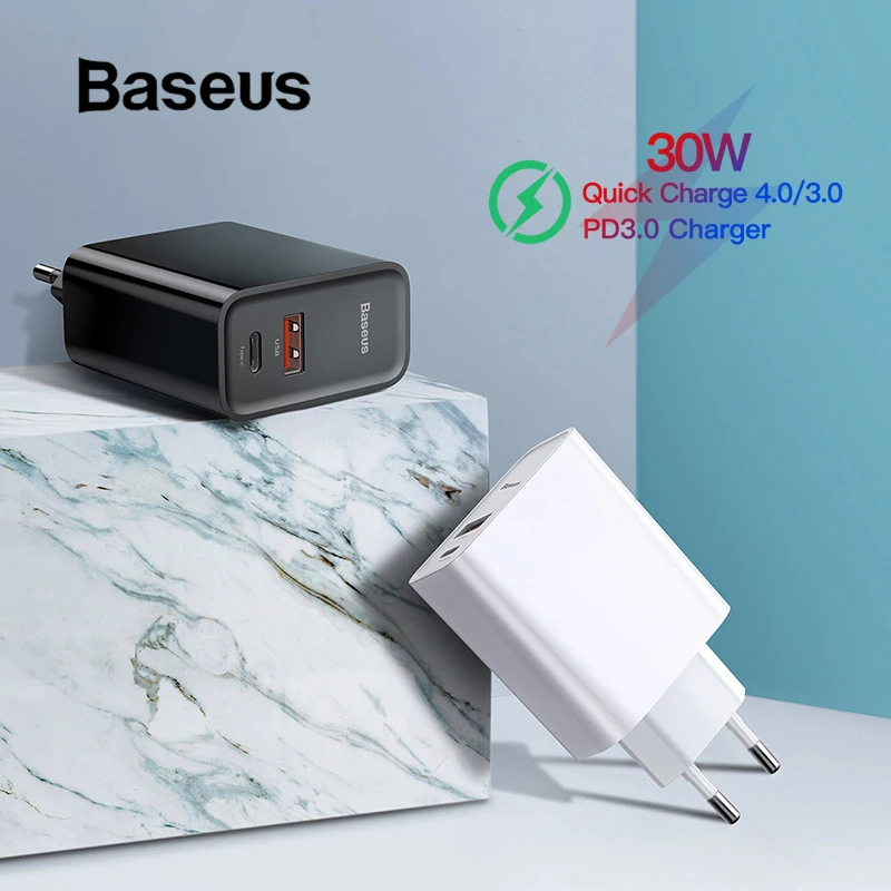 Baseus Quick Charge 4 0 3 USB зарядное устройство типа C QC для iPhone 11 Pro 30 Вт PD быстрое Samsung s10