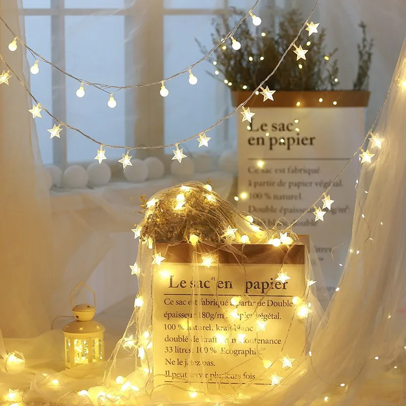 10M Light String LED Star Ball Lamps Plug AC 110V/220V Outdoor Indoor Garland Garden Decor for Christmas Wedding New Year Party | Освещение