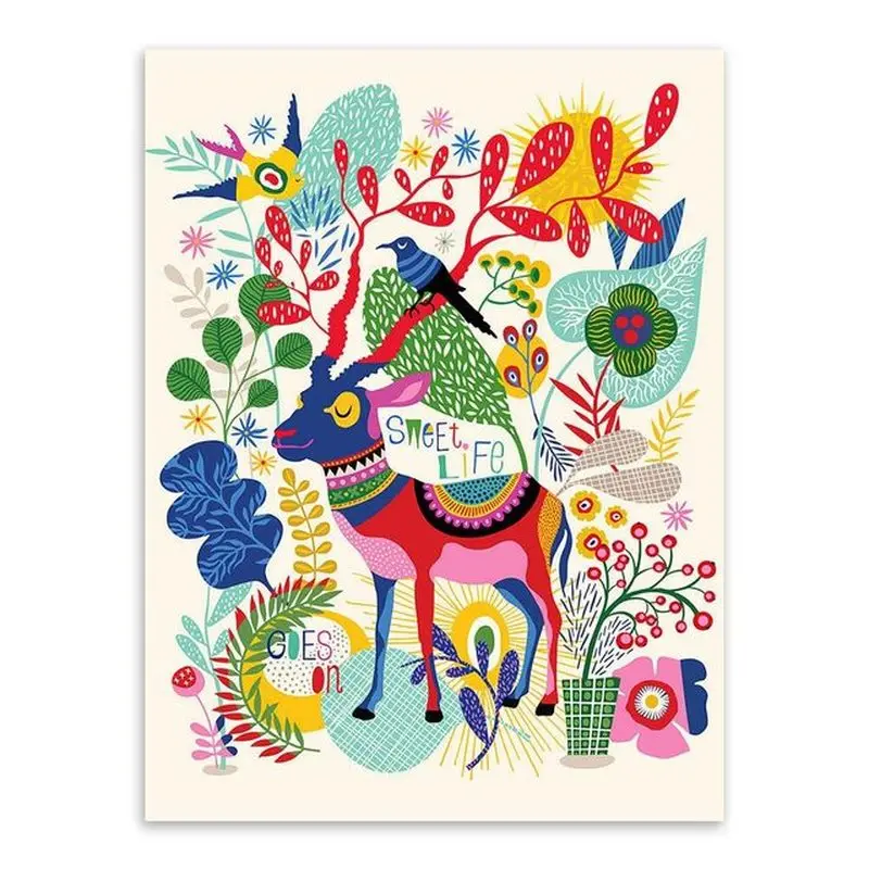 Новый фон для дивана с изображением милого мультяшного животного оленя лошади