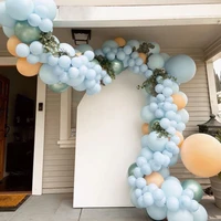 103pcs big macaron blue balloon garland arch kit skin pastel metal green air globos baby 1st happy birthday party decorations