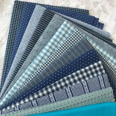 CC738-10pcs 23x33cm polychromatic the cheapest Japanese first dye washed fabric stitching dol DIY fabric plaid cotton doll cloth D30 - Цвет: CC738-10pcs