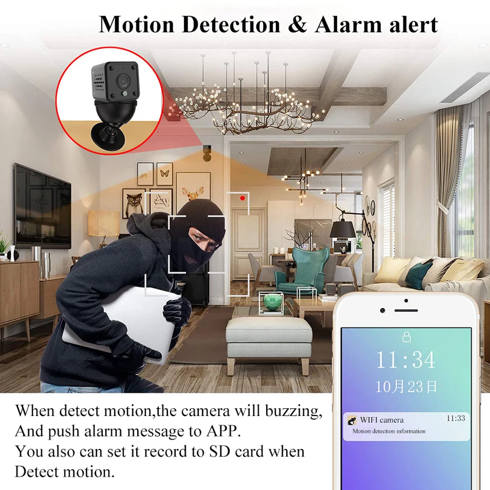Умная IP мини-камера Tuya 2 Мп беспроводная инфракрасная камера ночного видения с