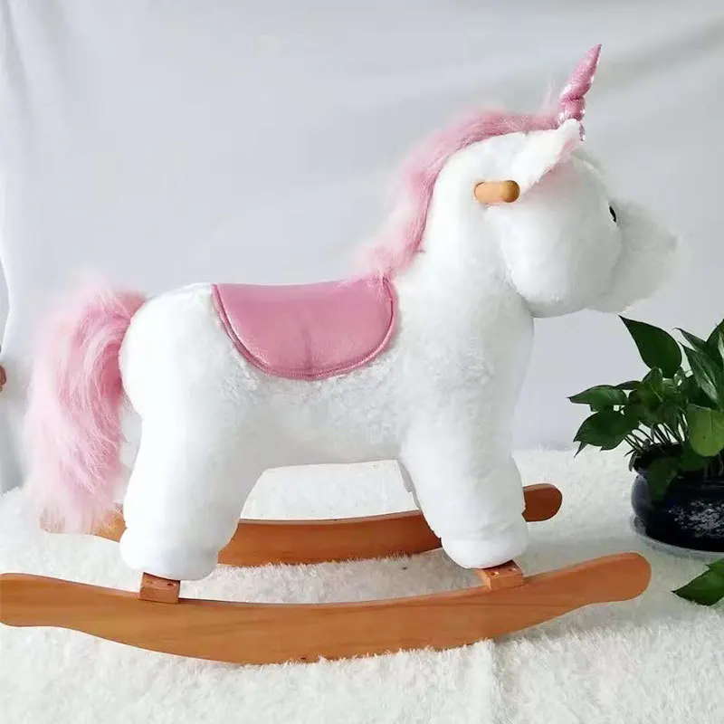 

Baby Rocking Horse Kid Ride On Toy Cute Lion Shape for Boy Girl Plush Animal Rocker Toddler/Child Stuffed Ride Toy Birthday Gift