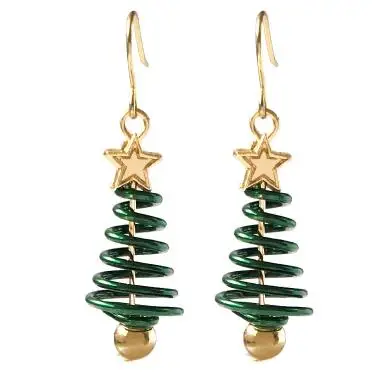 Новая мода звезда рождественская елка серьги гвоздики для женщин винт дизайн