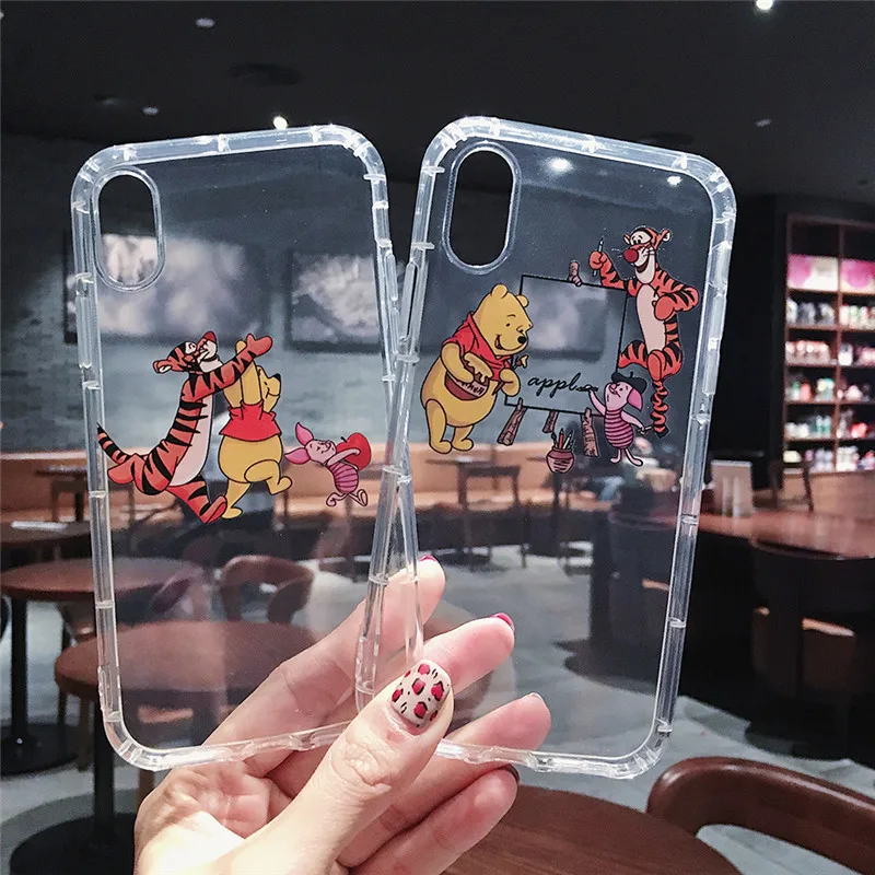 Милый чехол для телефона с изображением Винни Тигра для iphone 6, 6s, 7, 8 plus, 11 Pro, X, XS, Max, Xr, аниме, комиксы, прозрачный мягкий силиконовый чехол