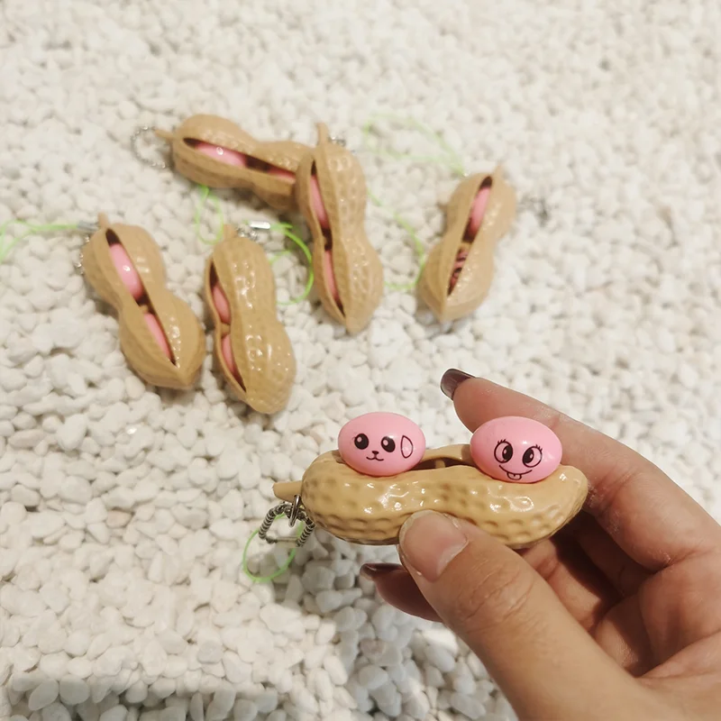 Llavero Infinite Peanut Edamame Toys, granos de guisante, juguetes para apretar, descompresi&oacute;n, antiestr&eacute;s, antiestr&eacute;s-2