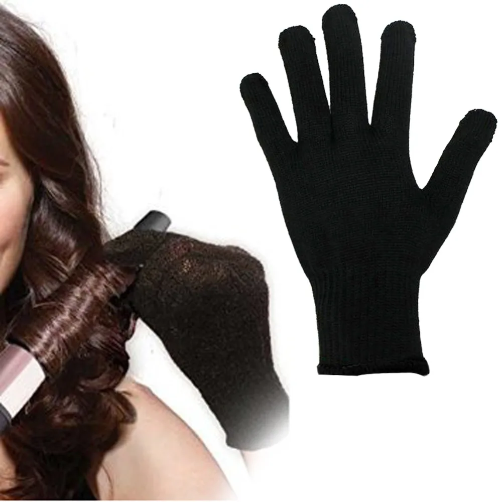 

MOONBIFFY 1 Pcs Professional Heat Resistant Glove Hair Styling Tool For Curling Straight Flat Iron Black Heat Glove For Curling