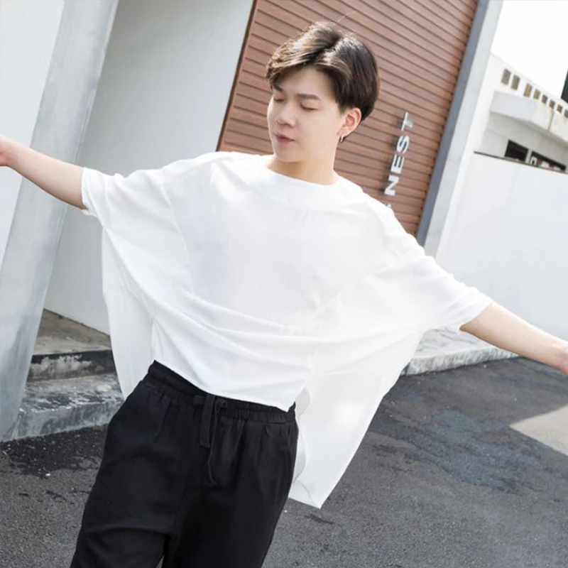 Летняя Новинка Корейская свободная фронтальная длинная рубашка летучая мышь