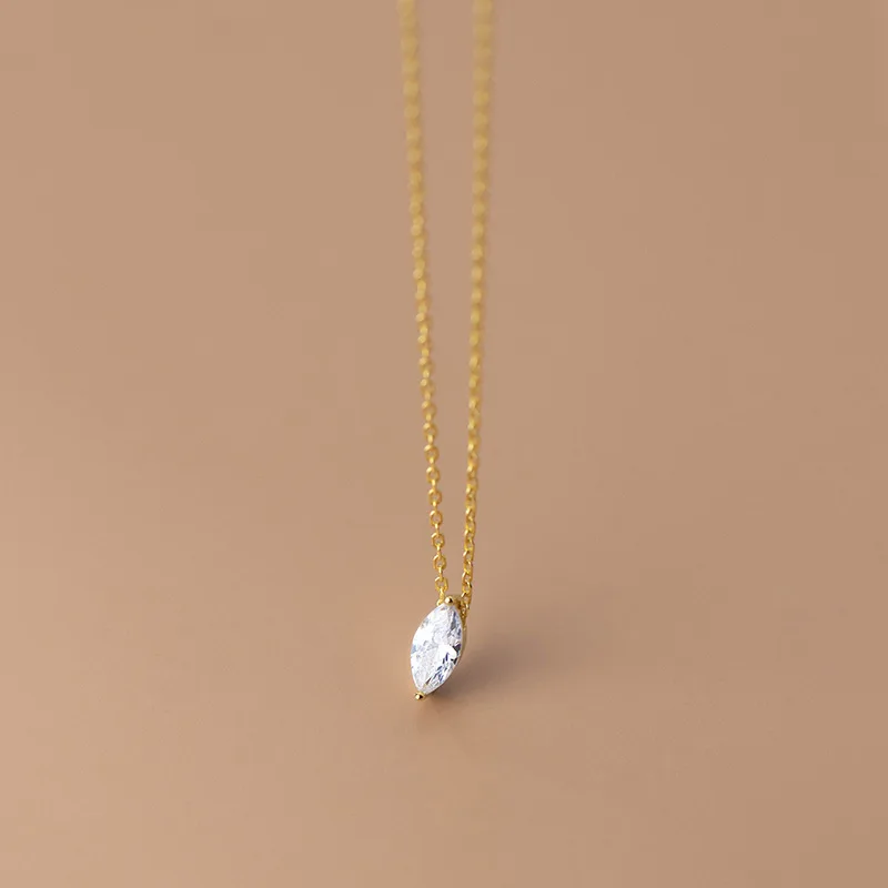 

Покрытие из 18-каратного золота. Женское серебряное ожерелье CZ 4Z + овальное ожерелье с подвеской в виде капли воды