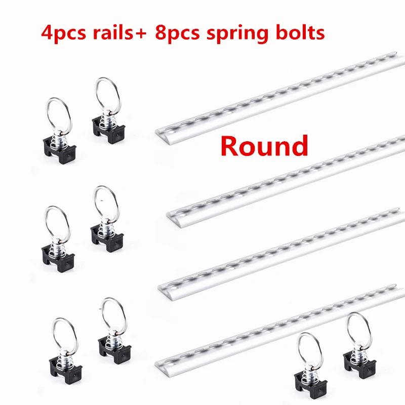 500mm Motorcycle Rails with Tie Down Anchor Quick Release Ring Spring Bolt for Track Logistic Airline Fastener