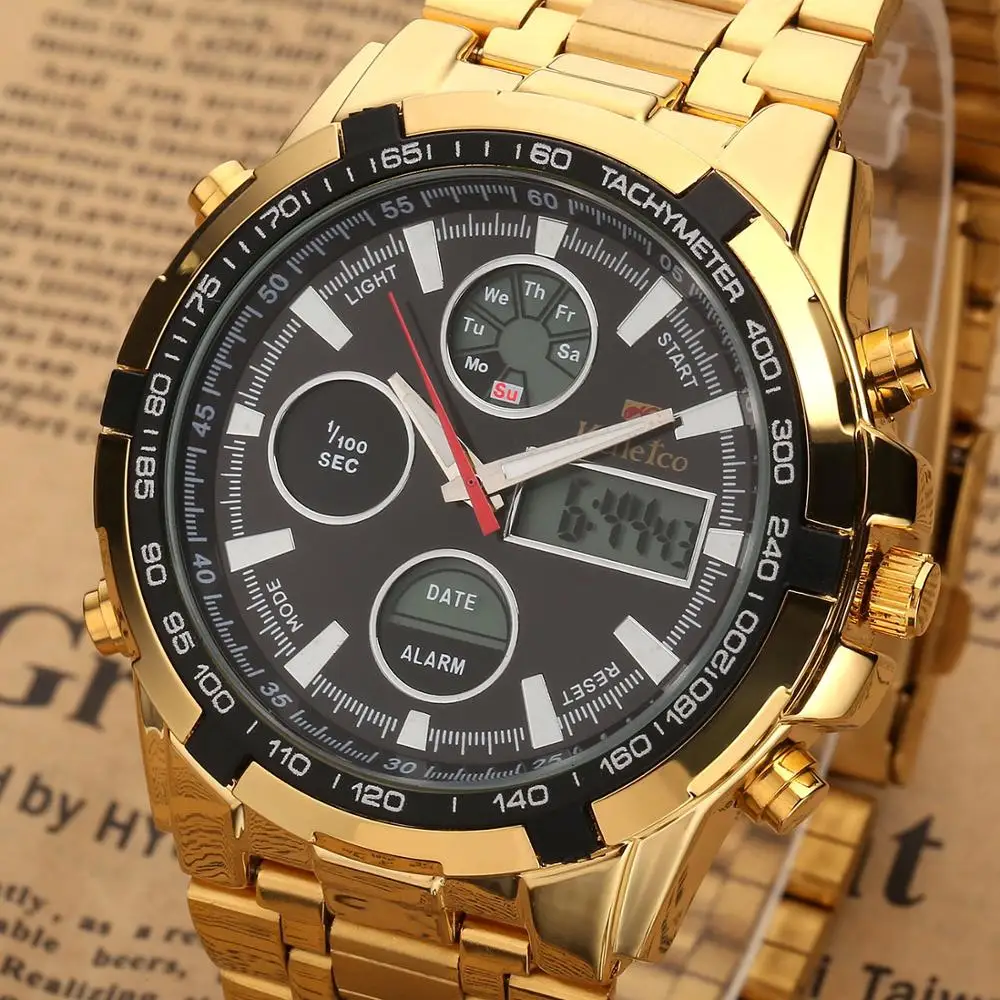 Новые модные мужские спортивные часы синие бинарные со светодиодной указкой