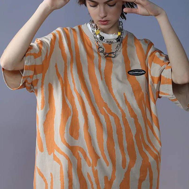 Футболка NiceMix с принтом зебры футболка в стиле пэчворк женские полосатые
