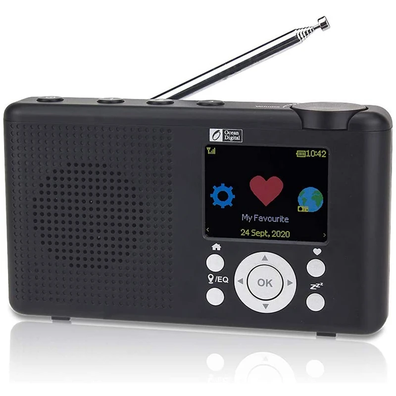 

Portable Internet Radio 2.4-Inch Color LCD Rechargeable Battery Wi-Fi Bluetooth UPnP & DLNA Player Alarm Clock