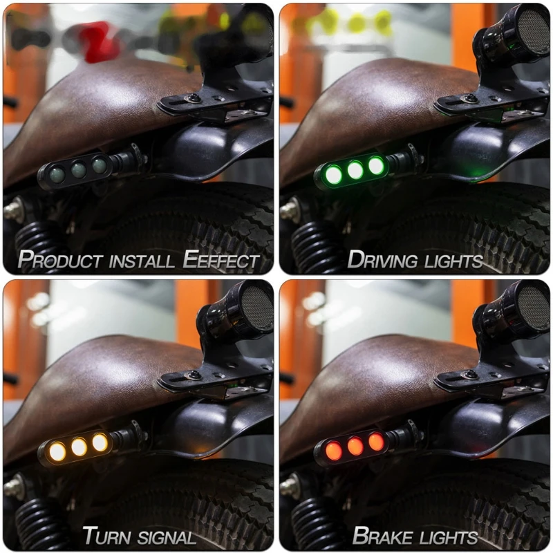 

2pcs Motorcycle Daytime Running Light Motorcycle Turn Signal Light Brake Light X37F