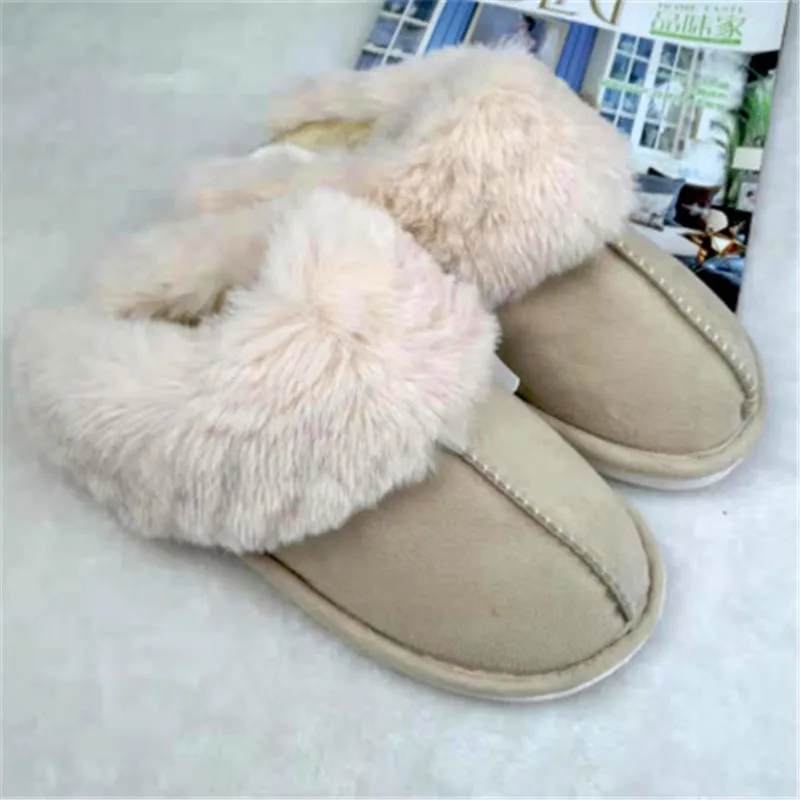 

me flat slippers Lightweight soft comfortable winter slippers Women's cotton shoes Indoor plush slippers