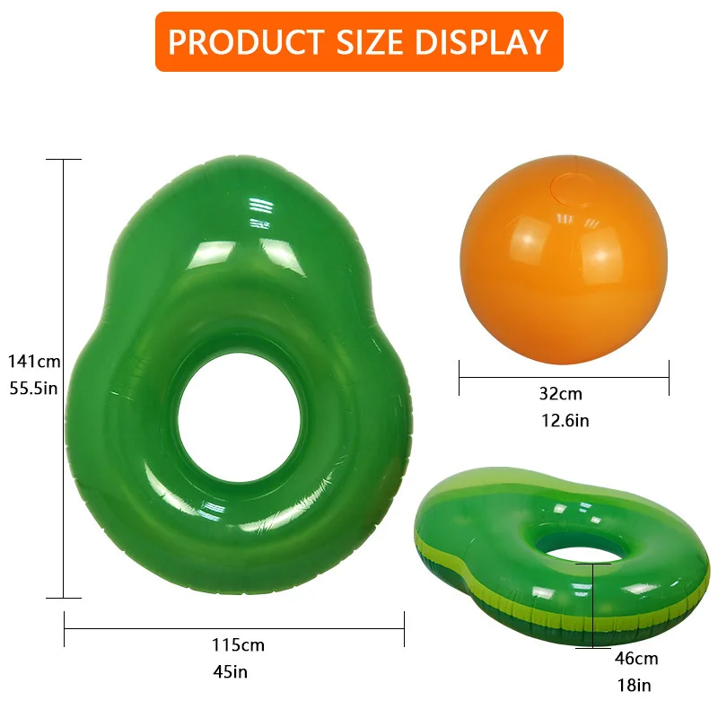 

2021 Summer Hot Sale Avocado Floating Row New Inflatable Floating Bed Adult Water Recliner With Inflatable Ball Avocado Recliner