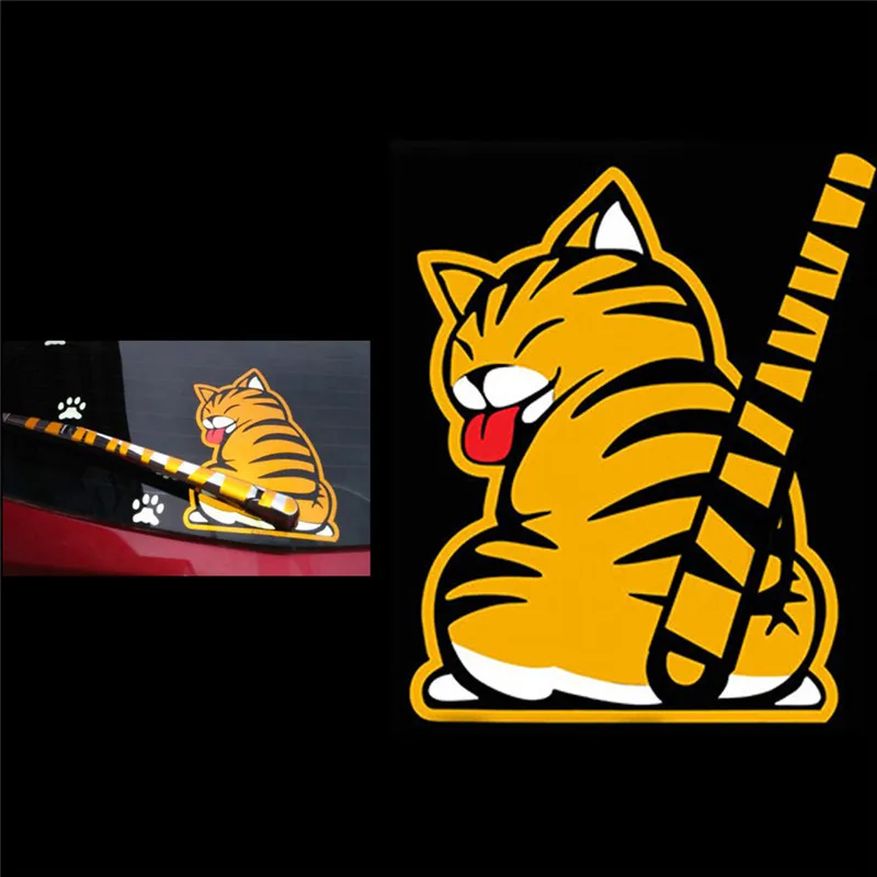 Кота подвижный хвост лапы наклейки для автомобиля 3D Творческий мультфильм