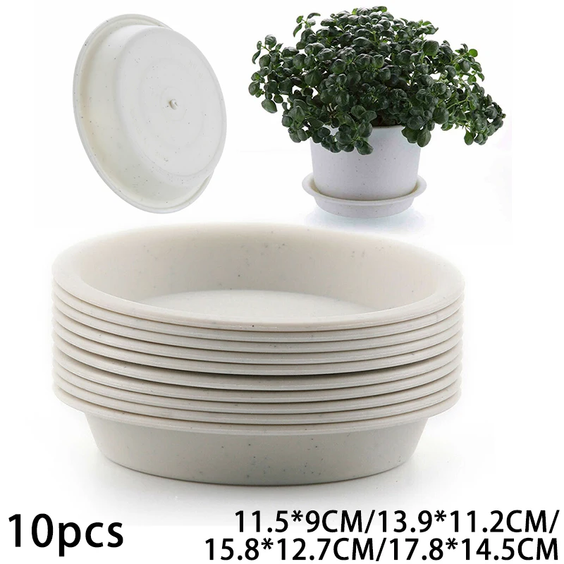 

10pcs PP Round Succulent Plant Flower Pot Saucer Planter Trays Supplies Decor Four Sizes Of Garden Pot Tray Mat