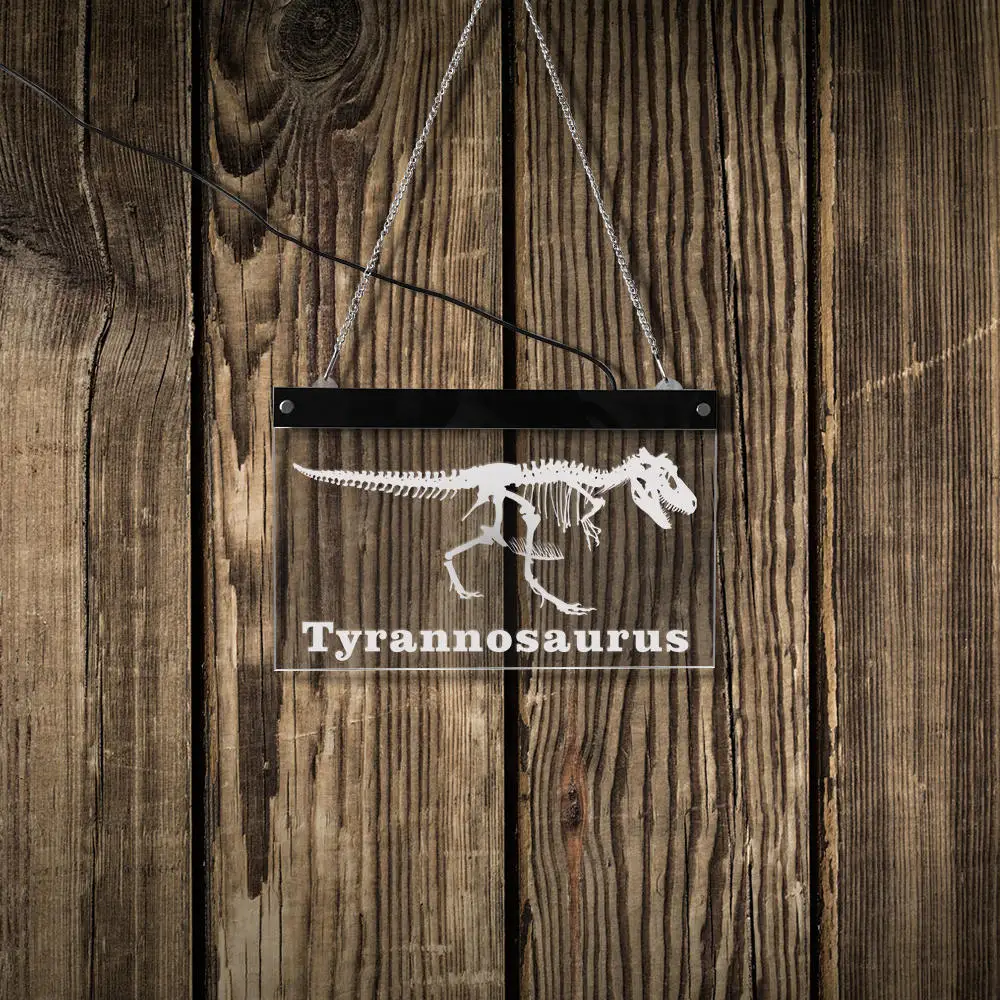 Современный Тираннозавр Рекс скелет акриловый светодиодный неоновый знак